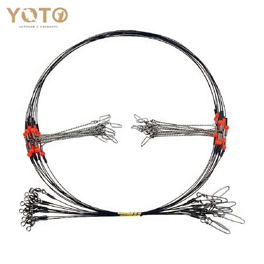 Fishing Leader Wire Length 30cm/11.81 Black Stainless Steel Coated Fishing  Line Trace with Barrel Swivel Safety Snaps Lures Swivels Saltwater Leader  Rigging 30pcs/50pcs/100pcs(30PCS) : : Sports & Outdoors
