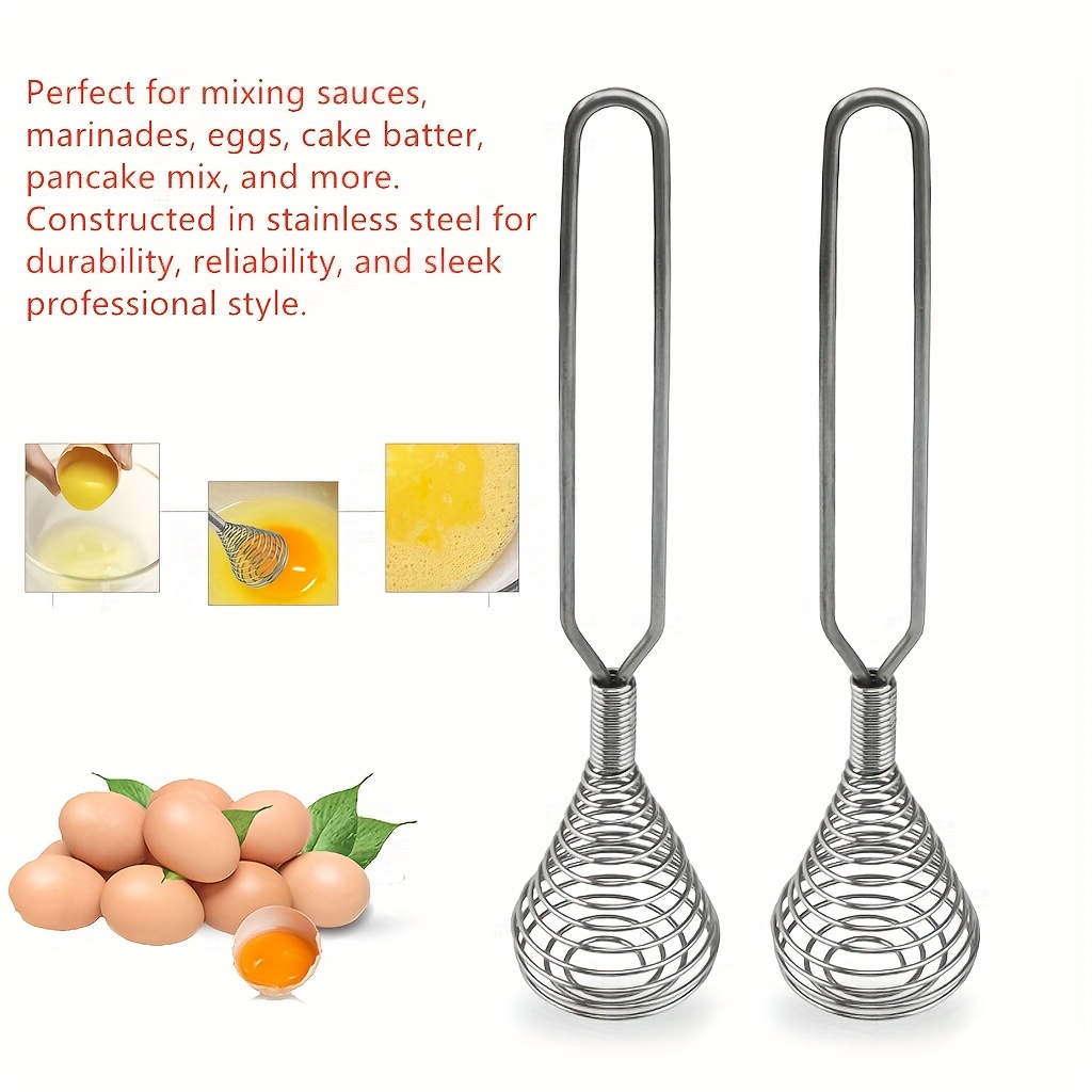 Stainless Steel Spring Coil Whisk Milk Egg Beater Blender - Temu