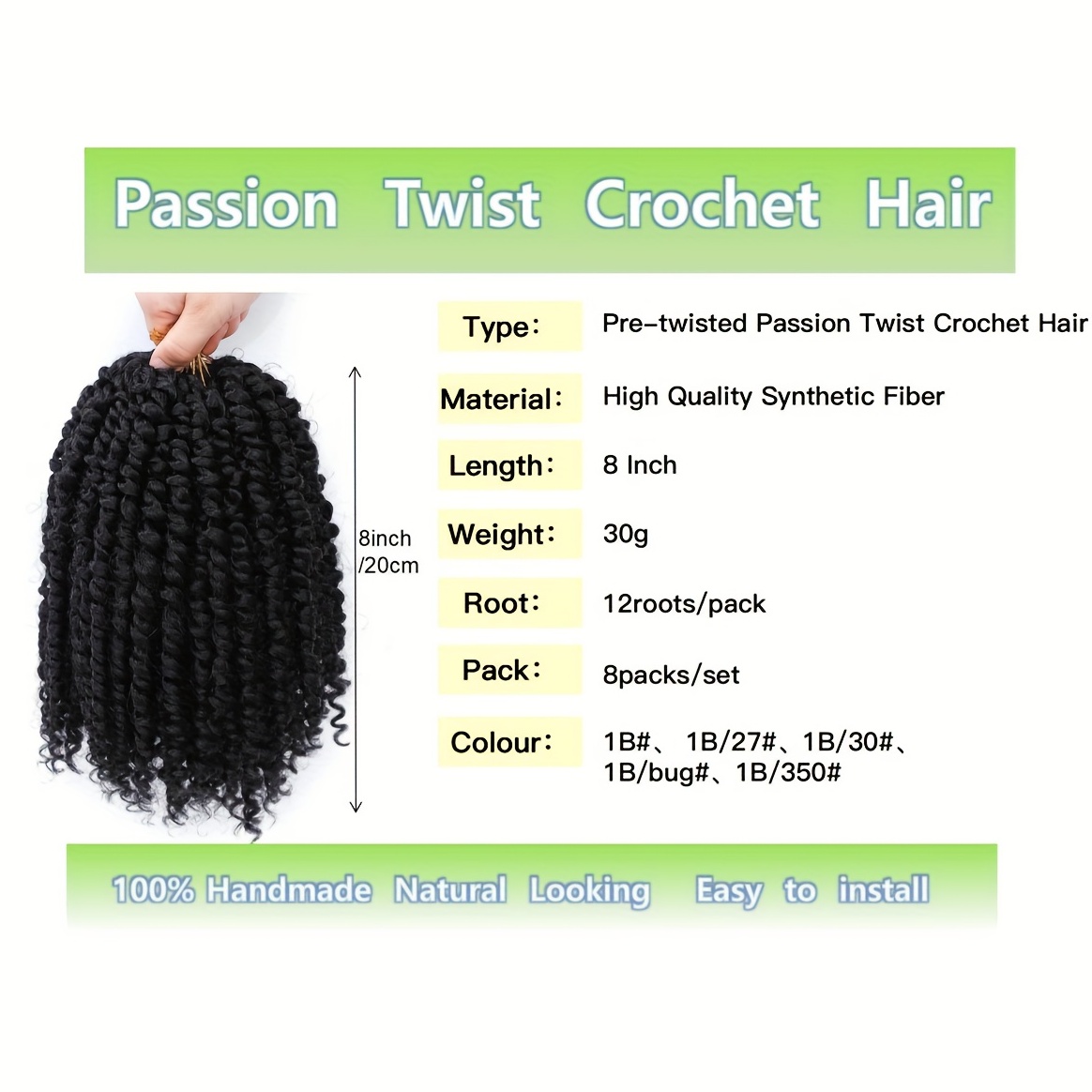 Passion Twist Hair Pre twisted Passion Twist Crochet Hair - Temu Canada