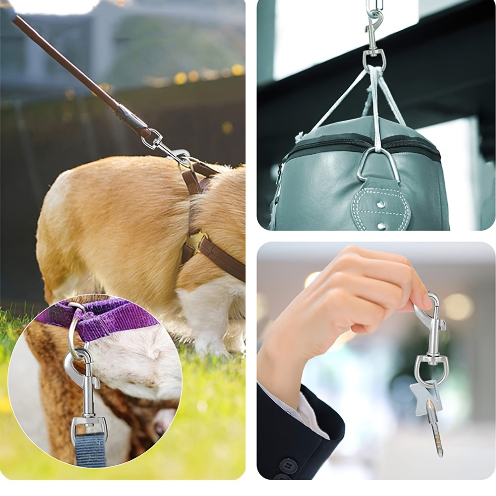 8pcs Eye Bolt Snap Hooks Heavy Duty Pet Dog Leash Hooks Double Ends Eye Snap  Clips 