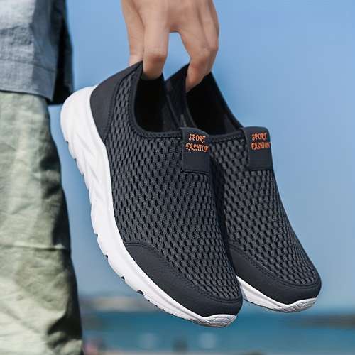 mens casual breathable lightweight mesh slip on walking shoes casual outdoor anti skid sneakers driving shoes