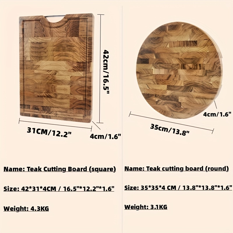 Teak Cutting Board - Rounded Rectangle Chopping