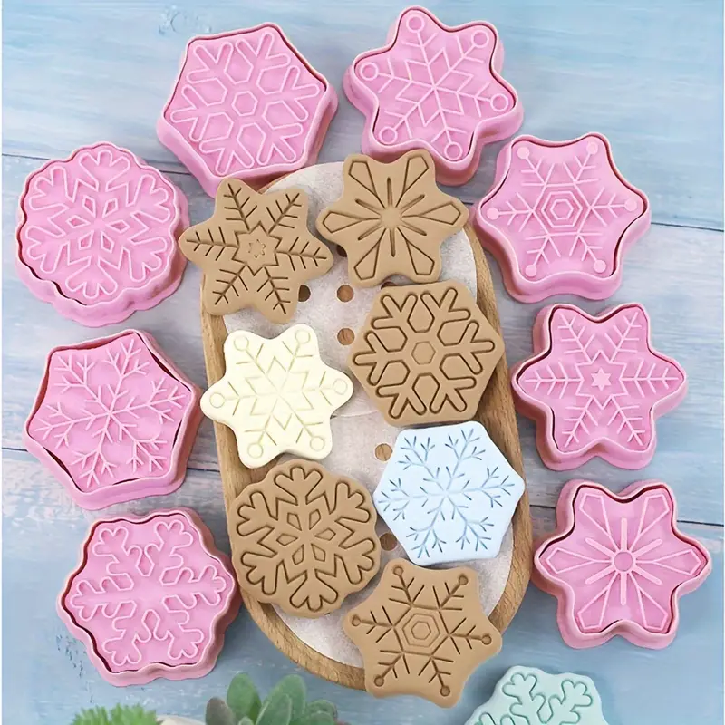 8pcs / Set Moule À Biscuits En Forme De Flocon De Neige De Noël, Moule À  Pâtisserie