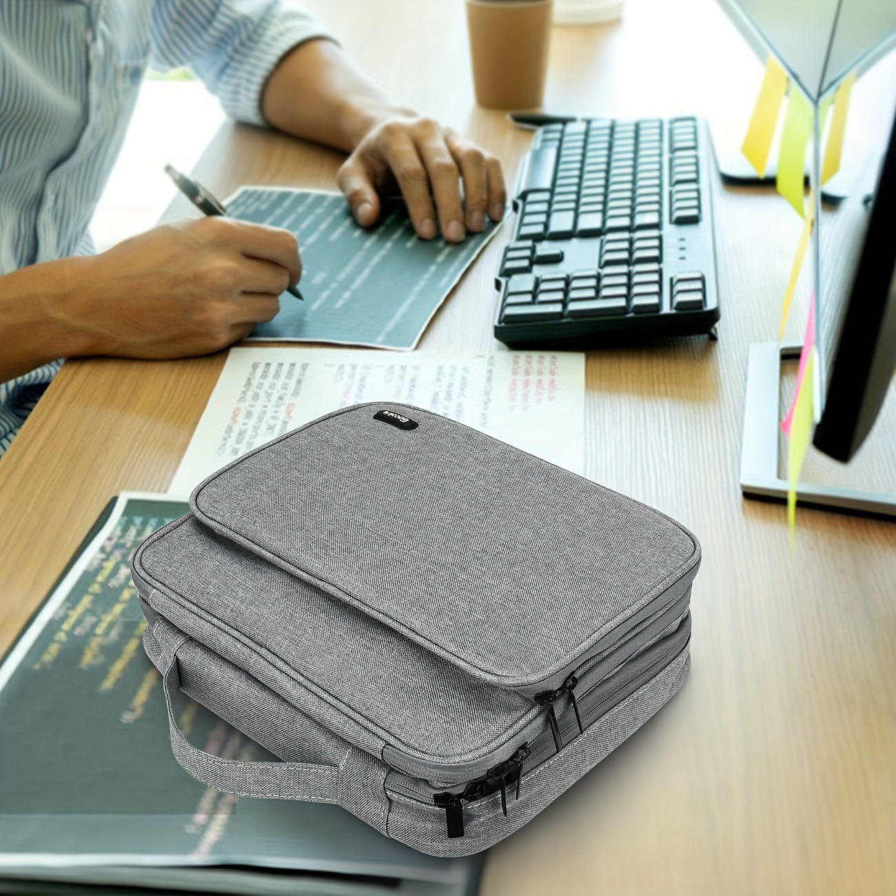 layer large capacity cable organizer bag portable Temu Kuwait