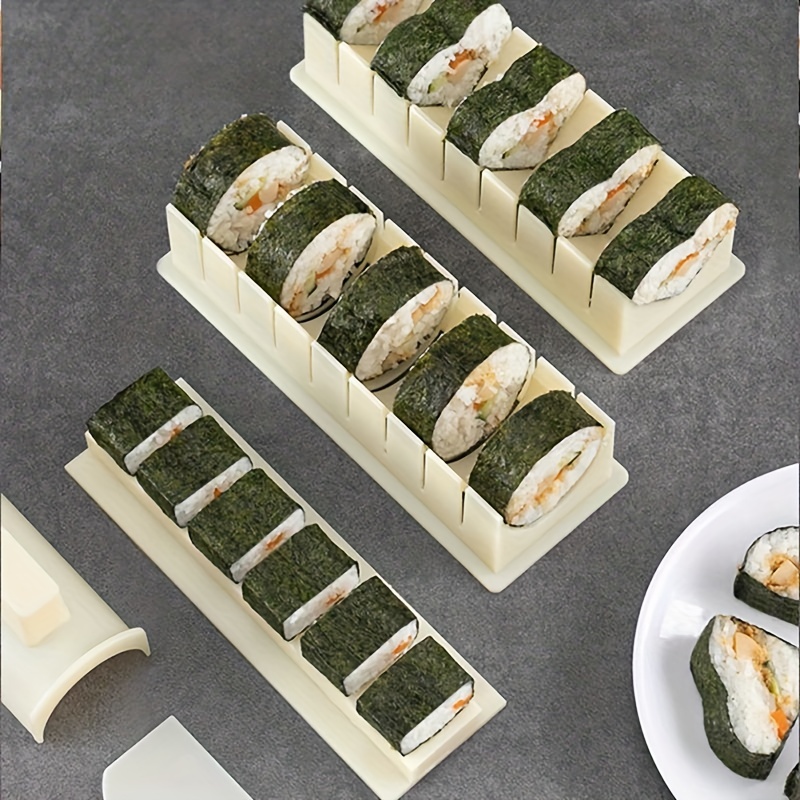 Kit para hacer sushi, edición de lujo con juego completo de sushi, 10  piezas de herramienta de plástico para hacer sushi, completo con 8 formas  de molde para rollos de arroz de