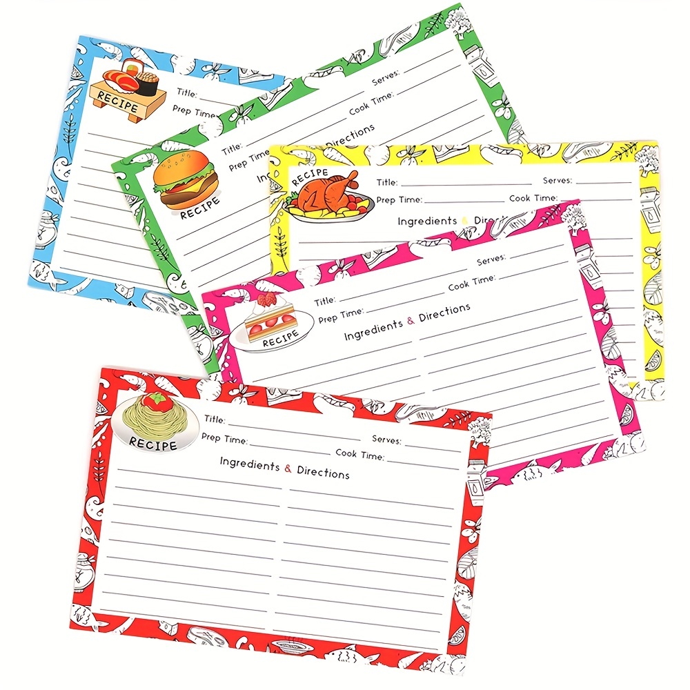 Recipe Cards 4x6double Sided Candy Cake Design Blank Recipe - Temu