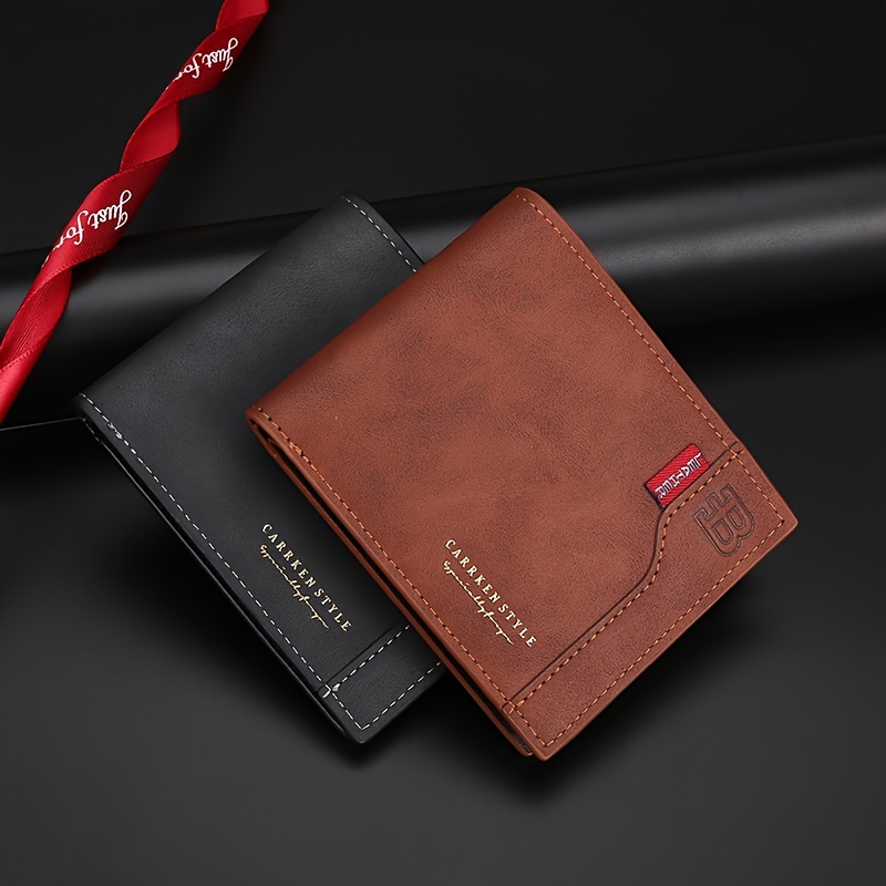 1pc Men's New Fashion Wallet, Large Capacity Coin Purse, Multi Card Slot Card Case With Zipper Coin Pocket Money Clip