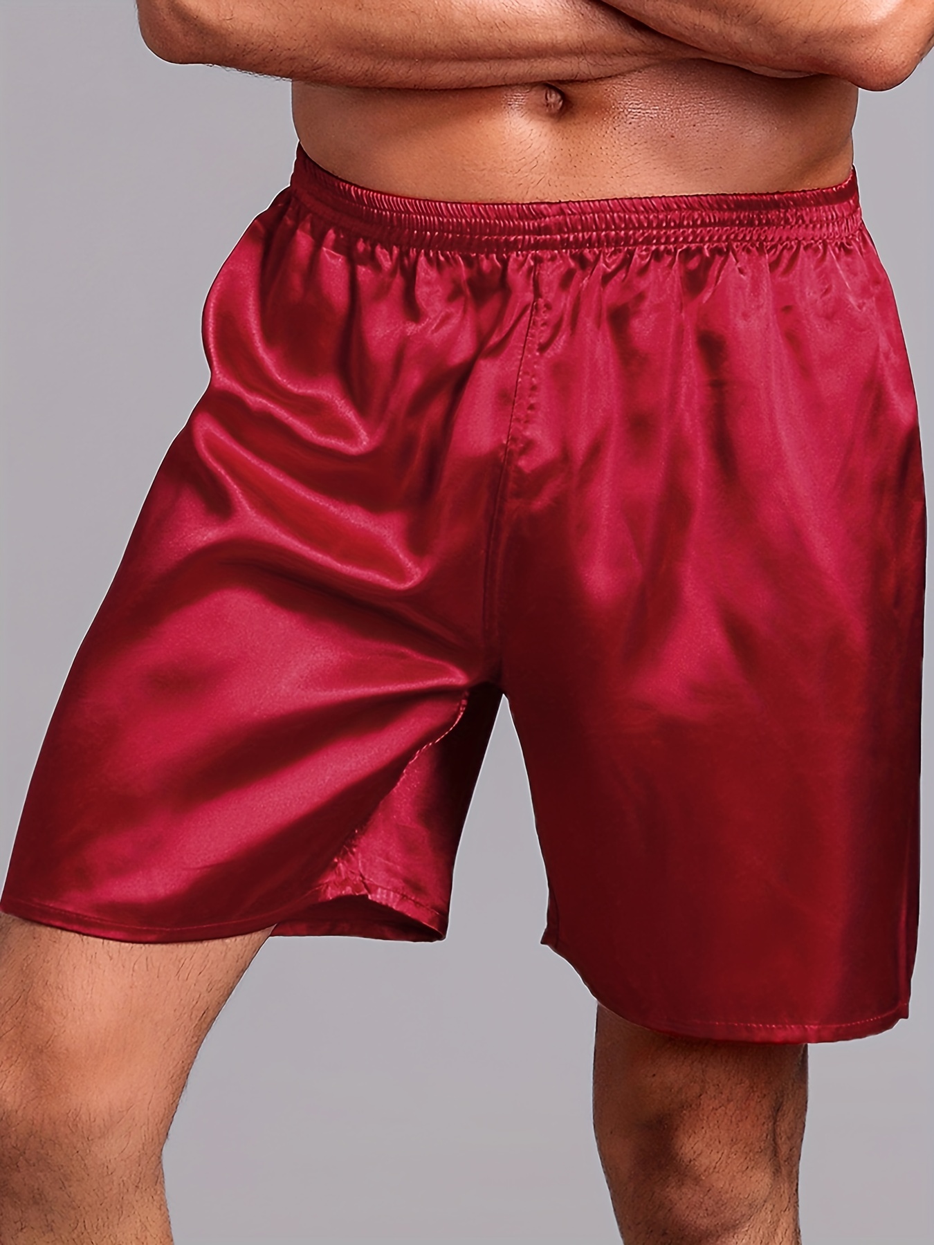 Men's Sleepwear Underwear Silk Satin Boxers Shorts Nightwear Shorts  Comfortable