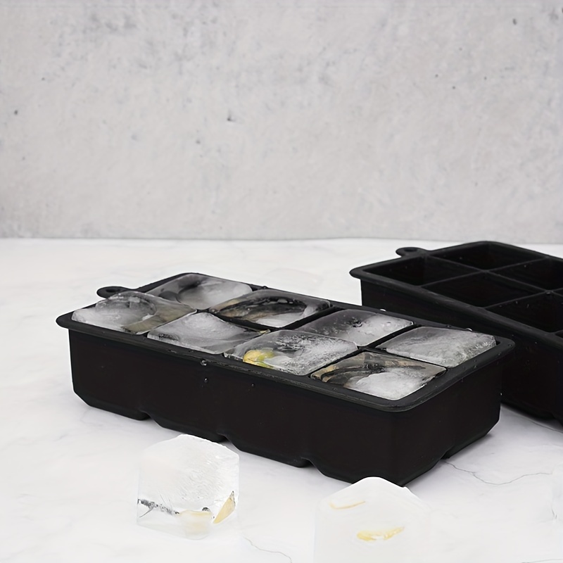 1pc Silicone Ice Tray with Lid for 8 Giant Ice Cubes, Whiskey Cocktails