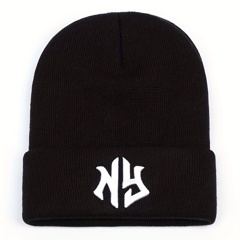 

1pc Men's "ny" Knit Beanie, Knit Hats For Winter, Ideal Choice For Gifts