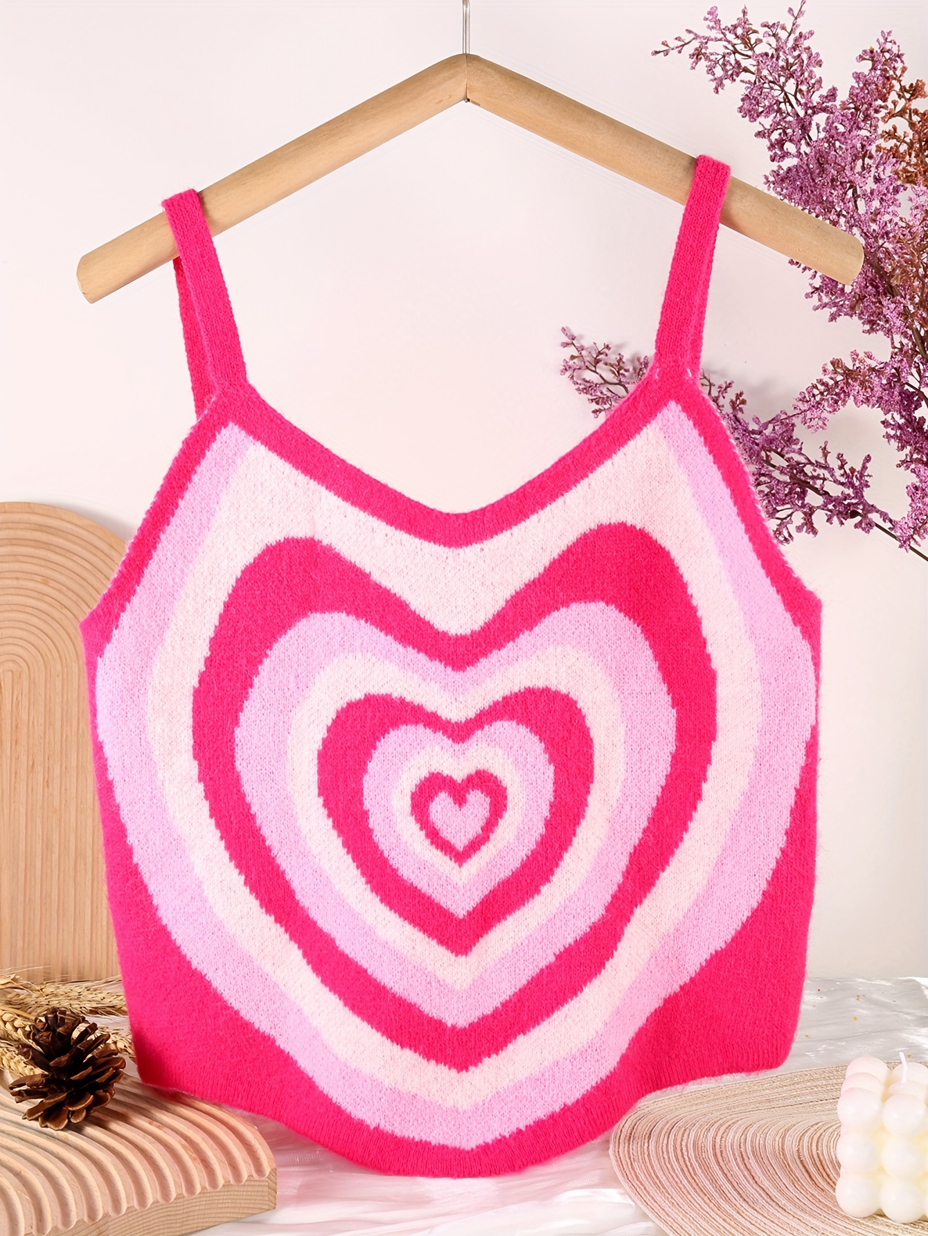 Girls Y2k Style Love Swirls Sweet Cool Cami Vest Sleeveless - Temu