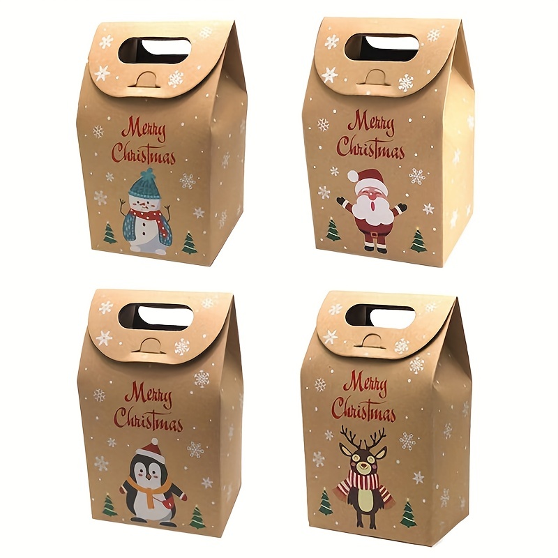 8pcs Bolsas de Regalo de Navidad, 8 Diseños Bolsas de Papel Kraft de  Navidad, 21.08x14.99x8.13 Cm Con Asas Bolsas de Regalo de Navidad,  Adecuadas Para