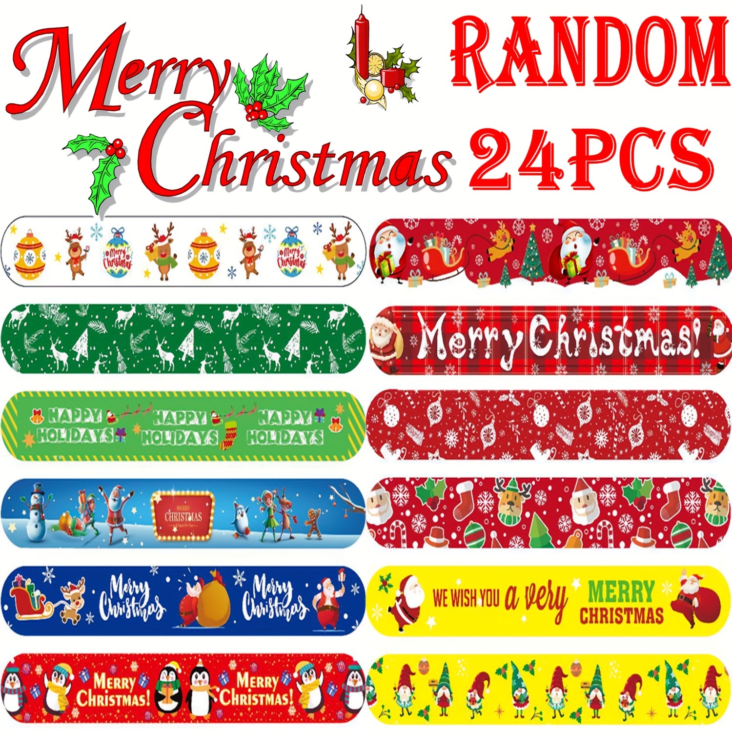  48 Pieces Snowflake Slap Bracelet Winter Theme Snowman Snap  Bracelet Kids Party Favors Classroom Prizes Kids Bracelet Slap Bracelets  Wristbands for Kids Children Winter Party, 12 Styles (Snowflake) : Toys &  Games