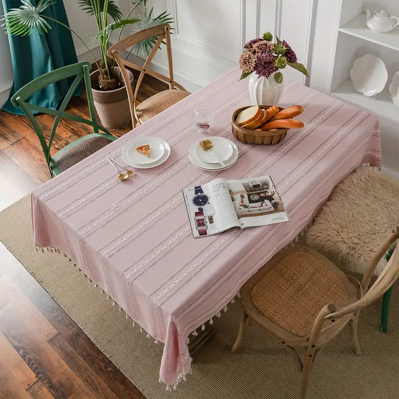 Polyester Tablecloth Plain Hollow American Rustic Table - Temu
