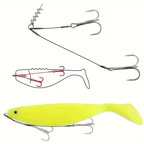 2pcs Bag Sea Fly Fishing Hook Slides Freely Stainless Wire Bleeding Tip Up  Leader Double Treble Hook Rig Walleye Spinner Luminous Beads Crawler Lindy  Sabili Rig Lot Ball Bearing Swivel Northern Pike