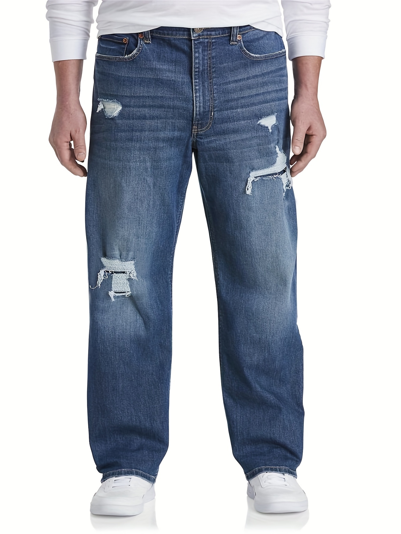Grote maten losse rechte jeans voor heren jeans met wijde - Temu Netherlands