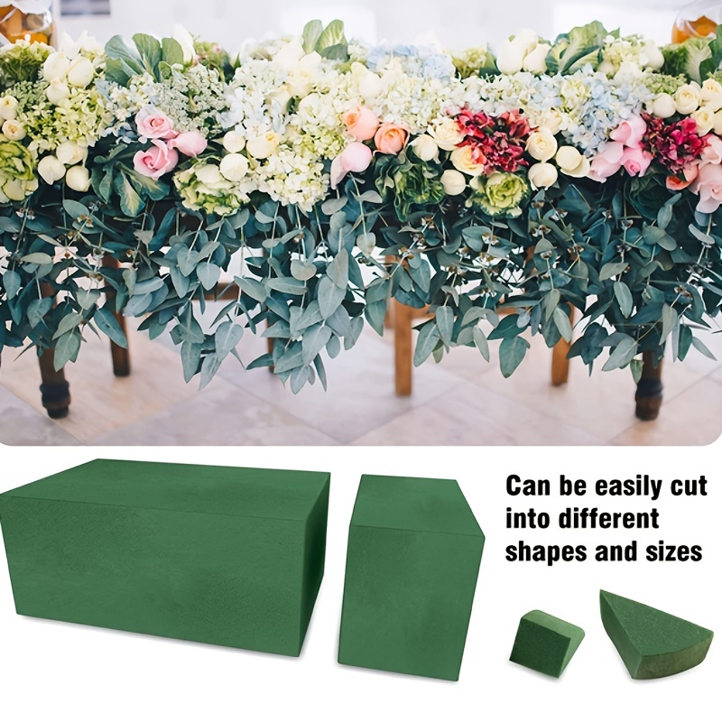 8 Pack Floral Foam Blocks for Fresh and Artificial Flowers, Wet Green Florist Bricks Arrangement Supplies for Crafts Wedding Decoration, 8.9 L x