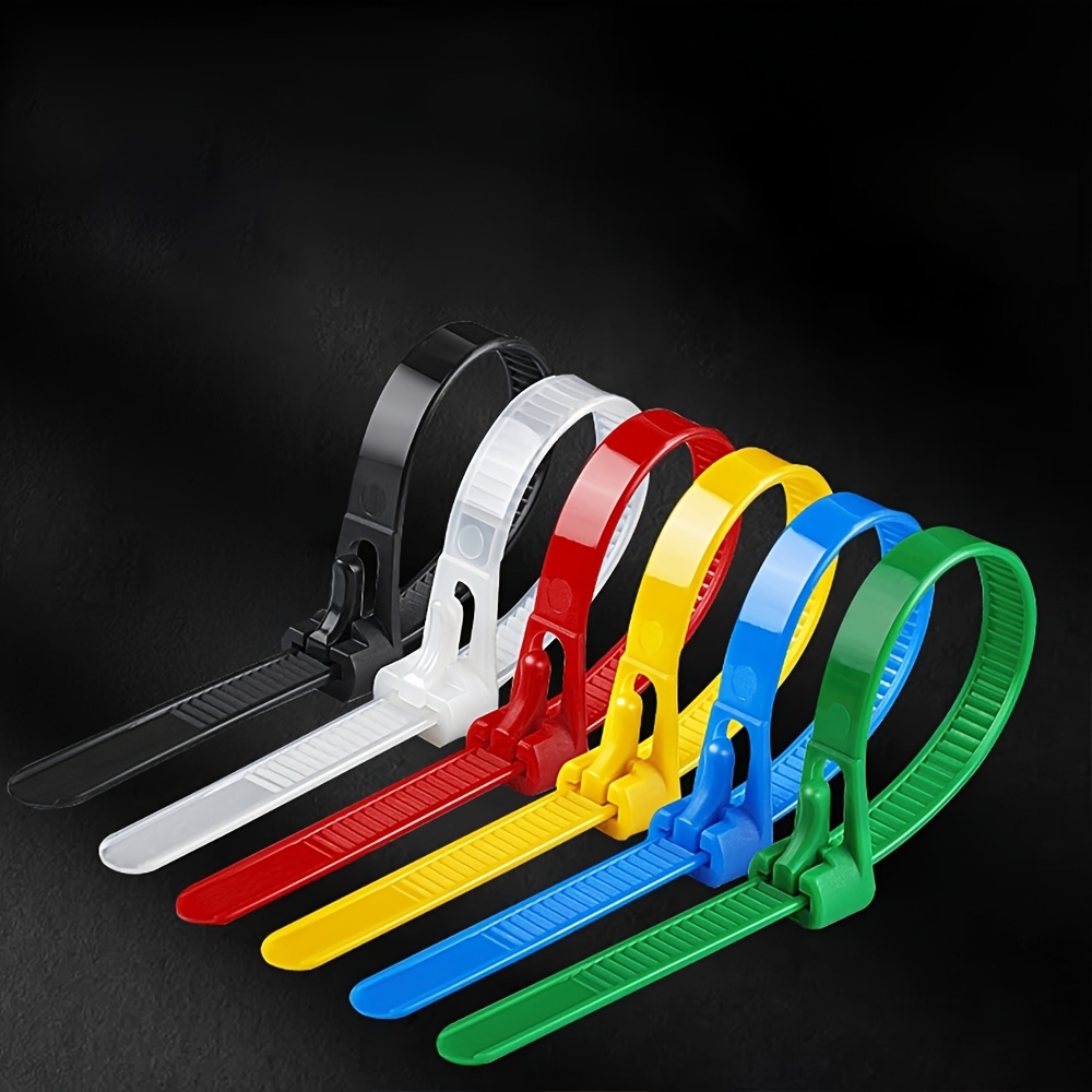 Releasable Reusable Zip Ties Heavy Duty Zip Tie Thick Black Cable Ties  Reusable 100 Pack 50lb Tensile Strength Nylon Cable Wire Ties