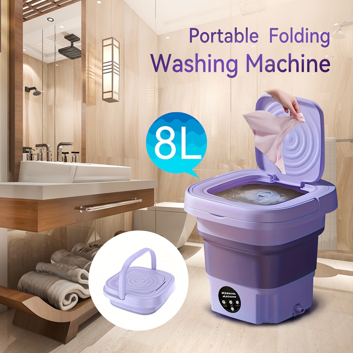 Foldable Mini Washing Machine: Fully Automatic Portable - Temu