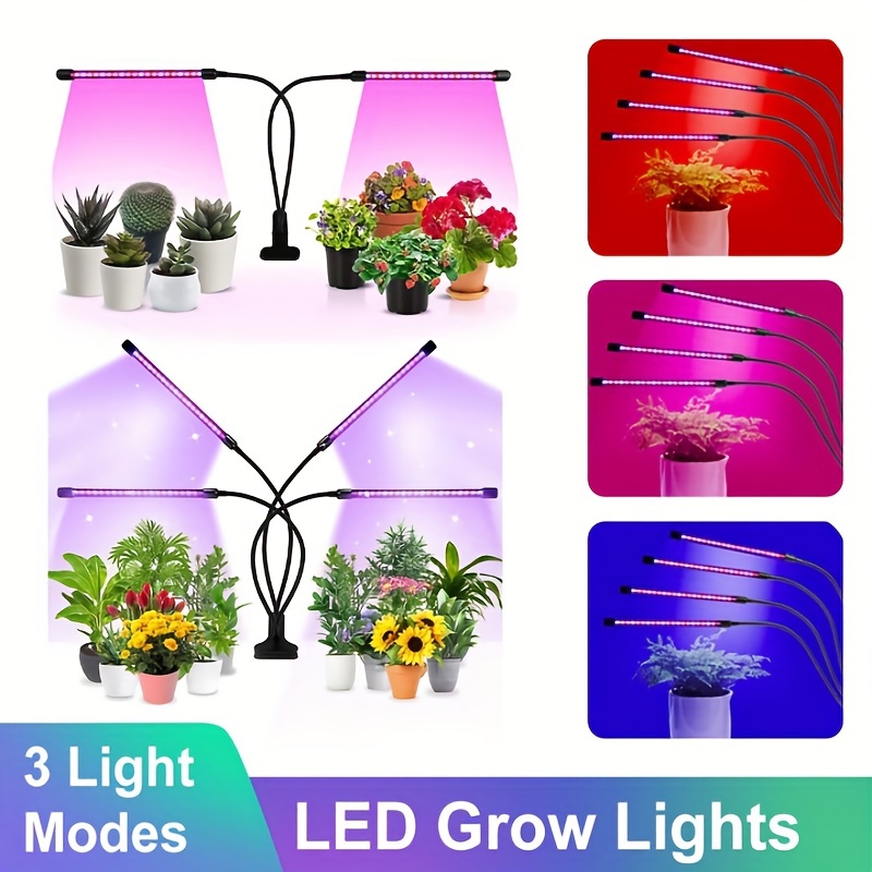 FRGROW Grow Lights for Indoor Plants Full Spectrum, Plant Lights for Indoor  Growing, 3000k/5000k/660nm Plant Grow Lamps, Clip on Plant Lamp with White