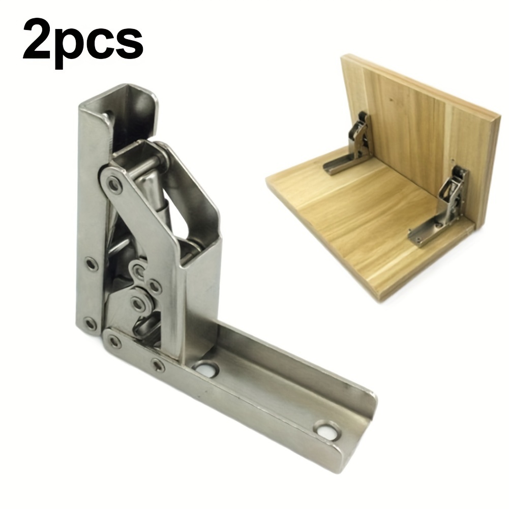2pcs 0-90-180 Degree Self-locking Folding Hinge Table Legs Silver