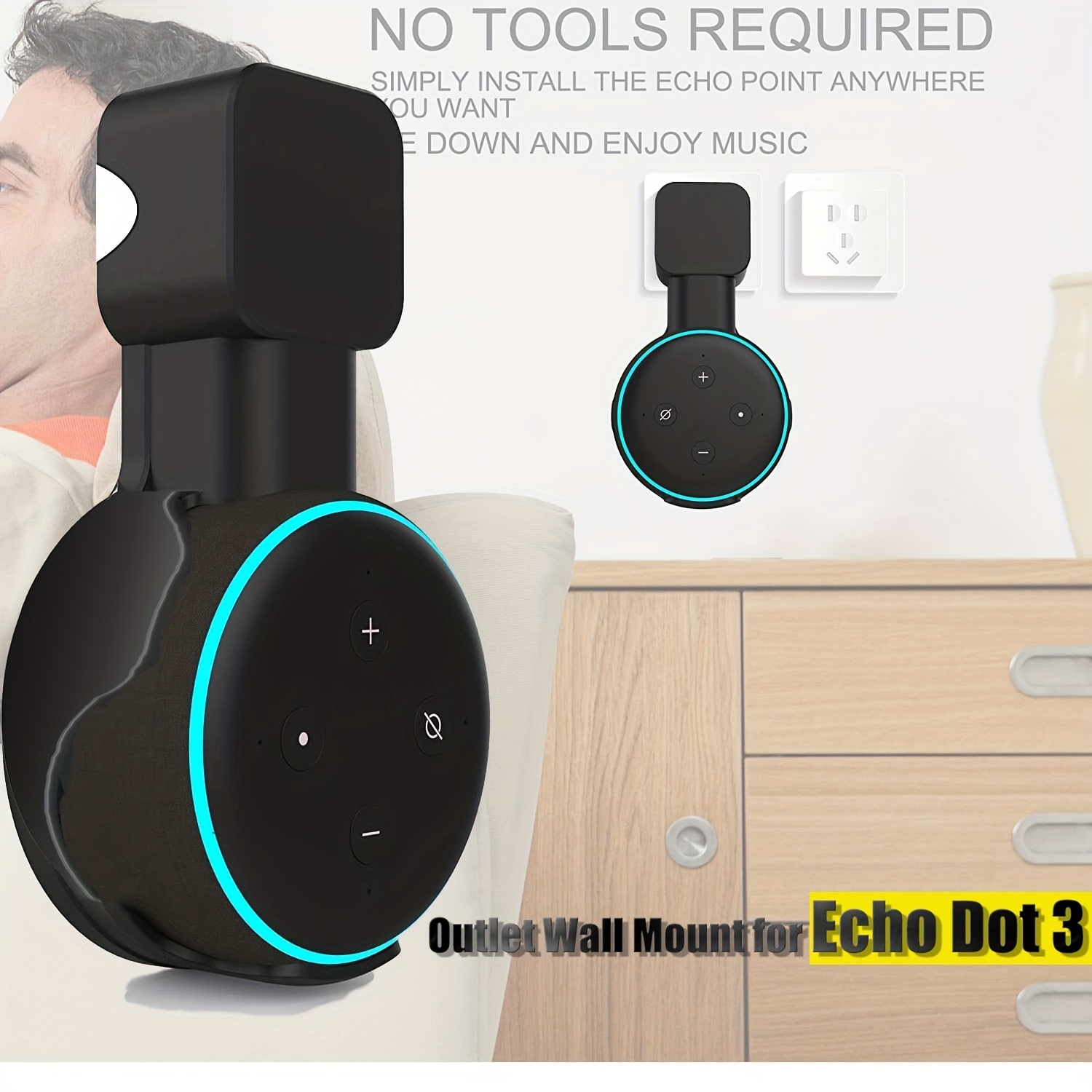 Soporte De Pared Para Alexa Echo Dot 3, Soporte Para Asistentes De Voz,  Ahorro De Espacio