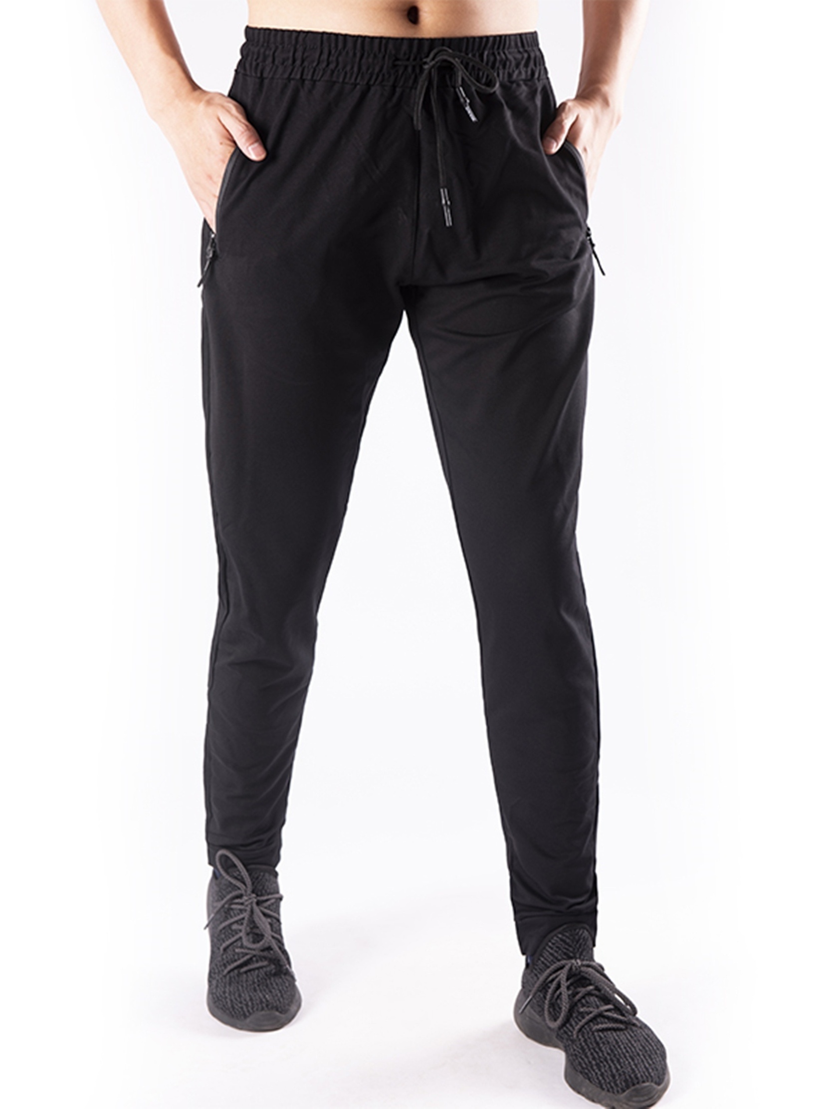 Black Cotton Modal Zipper Pocket Solid Joggers For Men at Rs 805/piece in  Surat
