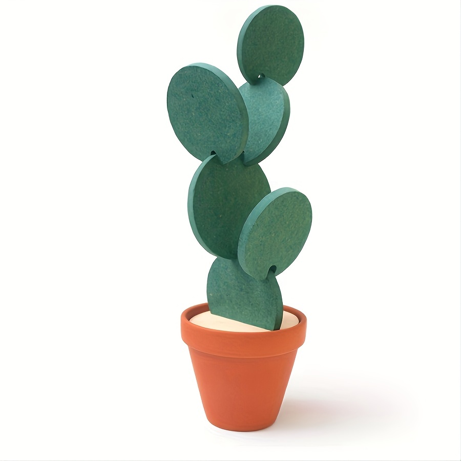 Cactus Coasters Set with Flowerpot Holder