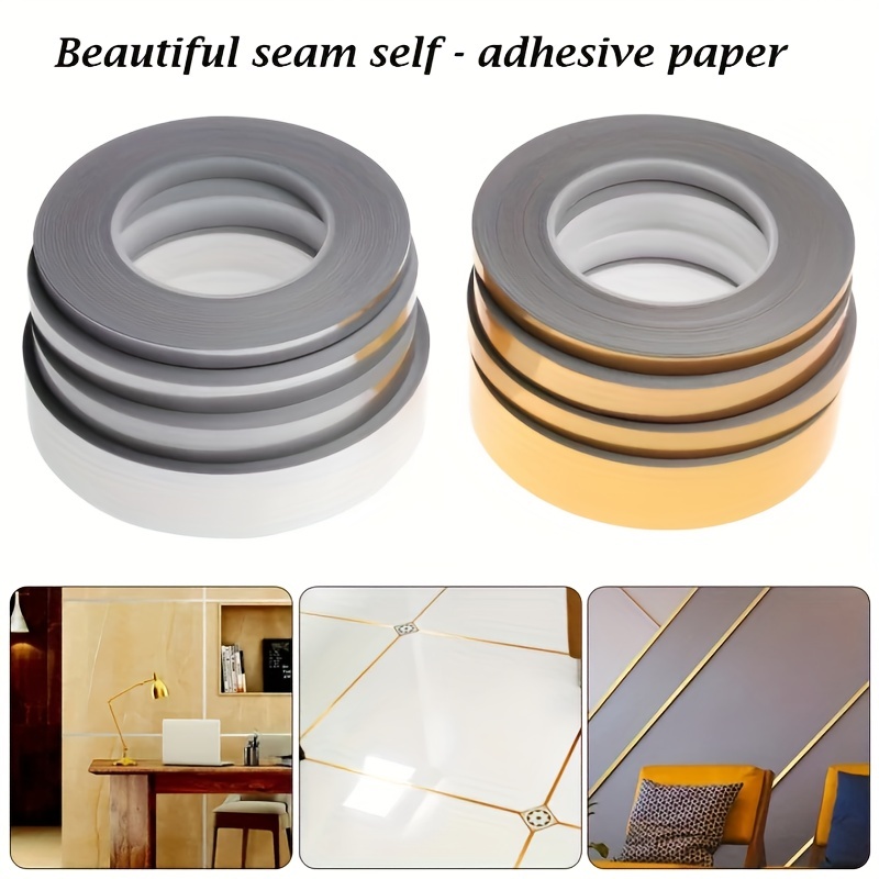 50m/1rolls Ceramic Tile Mildewproof Gap Tape Decor Gold Silver