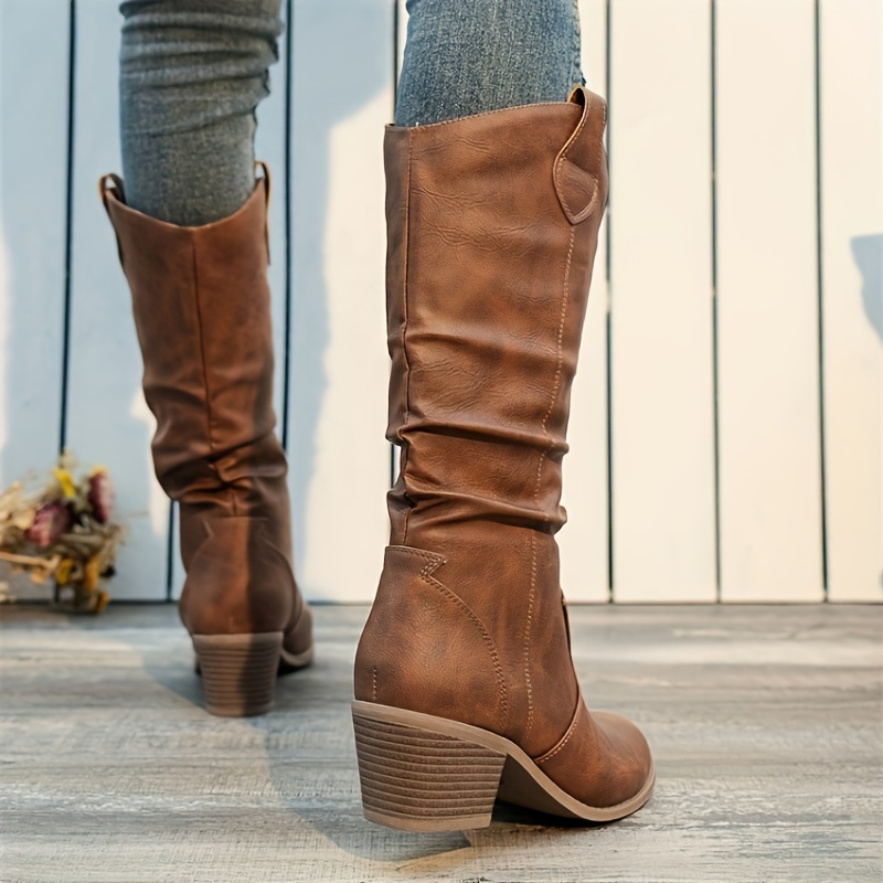 Cowboy Style Slip-On Women Boots for Casual Wear