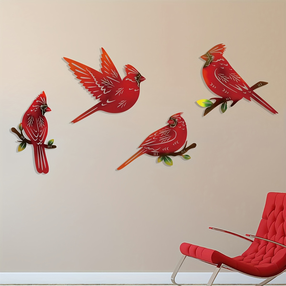 Juego de 5 pájaros pequeños voladores, pájaros decorativos, adornos  metálicos para colgar en la pared, figuras recicladas haitianas,  inspiración