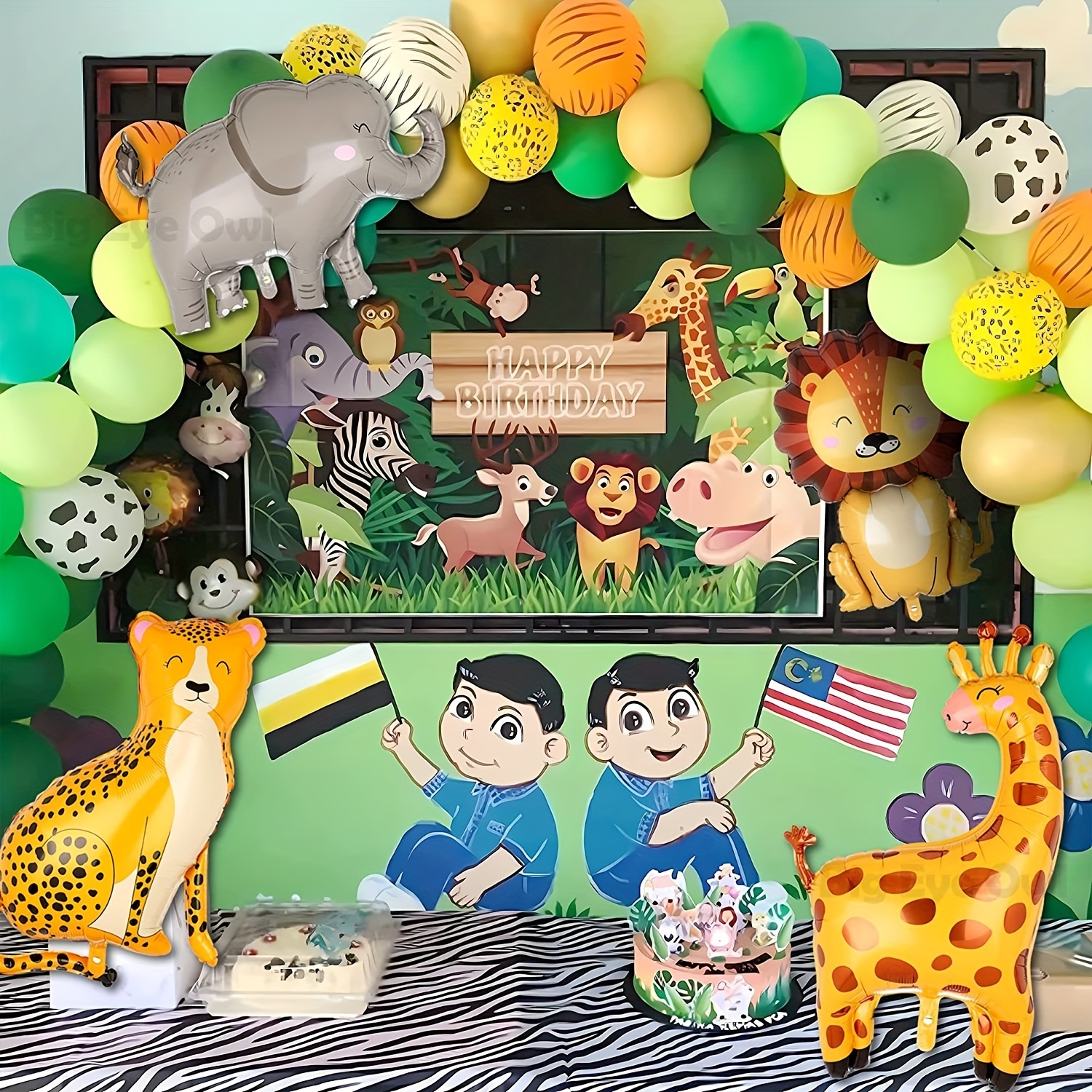 4 Pièces/ensemble Jungle Safari Animaux Ballons Géant Lion - Temu