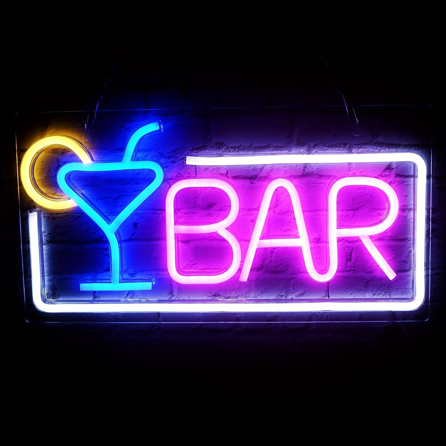 Beach Bar Schild Neon Grafik Beleuchtet Zeigt Sommerrestaurant Bar