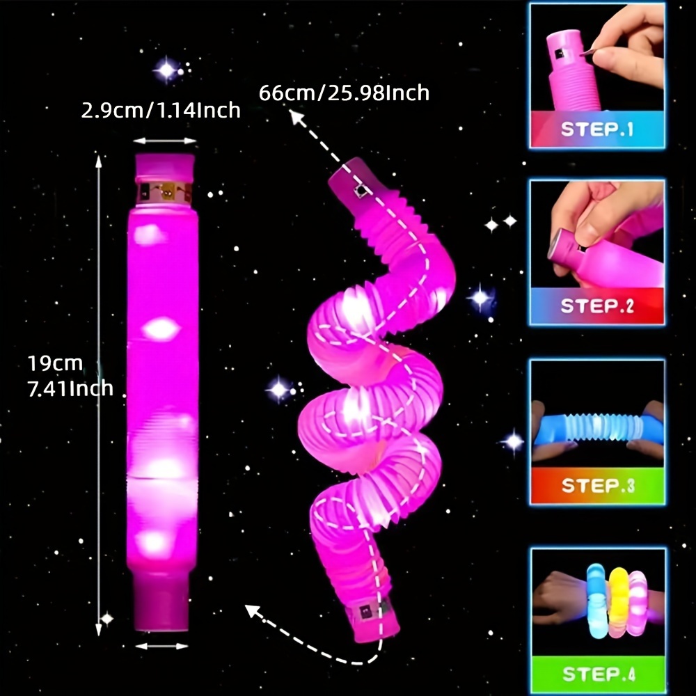 6 12 18pcs pack colorful pop tubes sensory toys for adult fidget toys folding toys squeeze toys