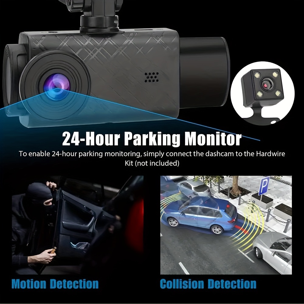 Car Dash Cam With Front & Rear Cameras (Wifi Enabled)