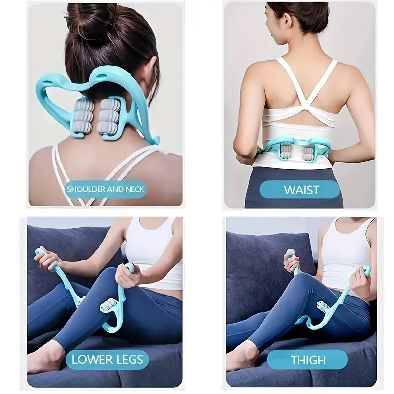 Neck Massager, 6 Rollers Shoulder Massager, Handheld Self Muscle Massage  With Muscle Relaxing Massage Points, Ergonomic Design, Lightweight And  Portab