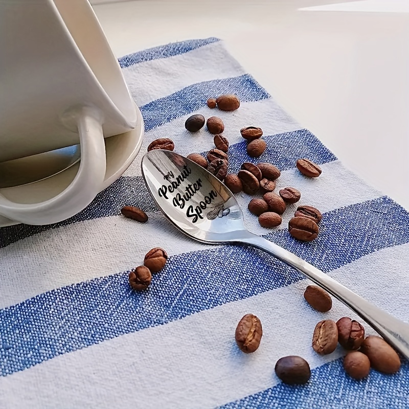 Funny Engraved Stainless Steel Peanut Butter Spoon - Perfect Dessert Spoon  For Dad, Mom, Grandpa, And Grandma - Birthday Gift Idea