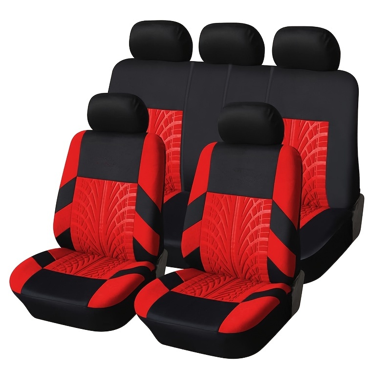 PIC AUTO Car Seat Cover Full Set, Front Bucket Seat Covers with Split Bench  Car Seat Cover Set, Mesh and Leather Universal Fit Most Cars, SUVs, and
