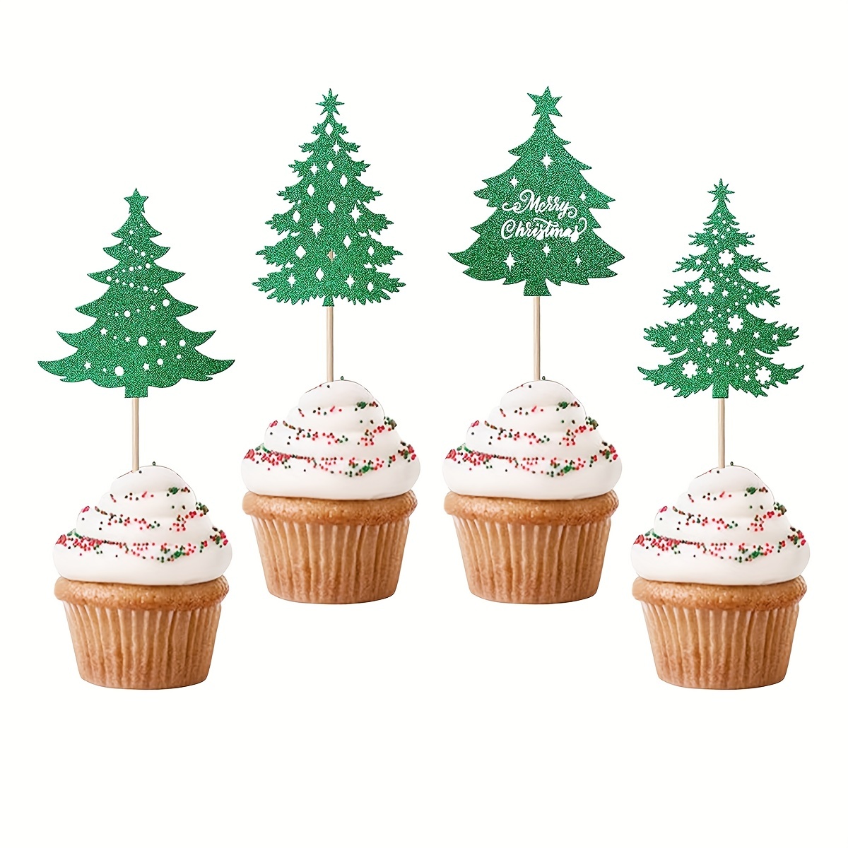 Christmas Party Decorations With Cupcakes For Christmas Party Decoration  Merry Christmas Baking Decor Supplies - Temu