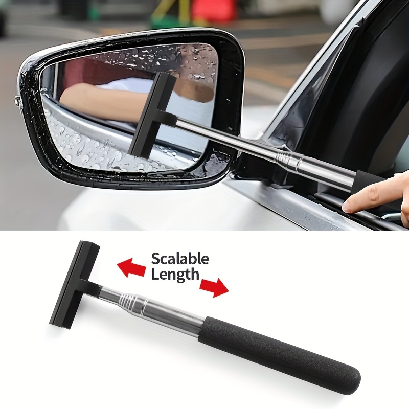 Car Rearview Mirror Wiper Stainless Steel Telescopic Wiper - Temu