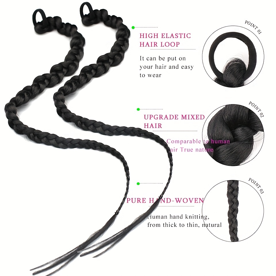 Y2K Twist Braid Ponytail Extensions for Women