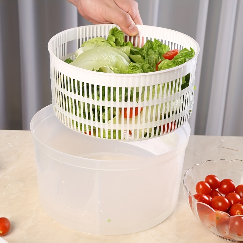 Salad Spinner with Bowl Large Lettuce Spinner Vegetable Dryer Fruit Spinner  Dryer with Colander Veggie Fruit Washer Spinner Practical and Effective