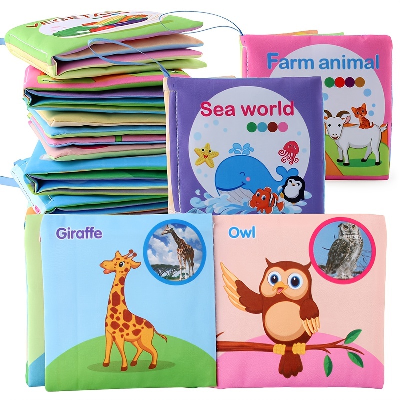 Libros para bebés de 0 a 6 meses, libros de tacto y sensación para bebés,  libros de colas de tela para bebés recién nacidos a un año, libro arrugado