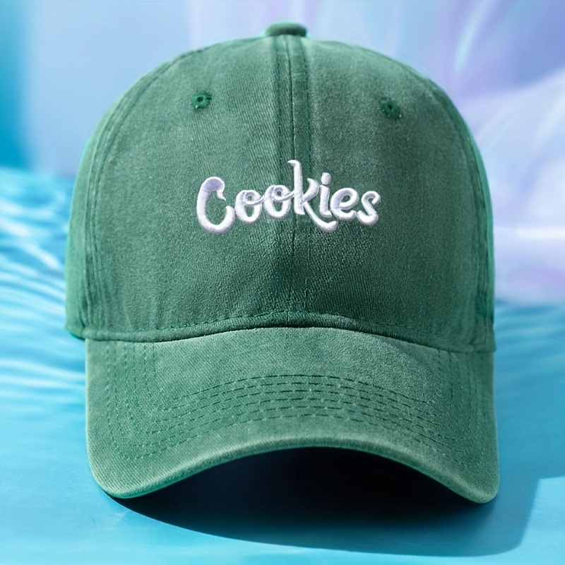 Letter Embroidery Baseball Cap Washed Distressed Unisex Sun Hat
