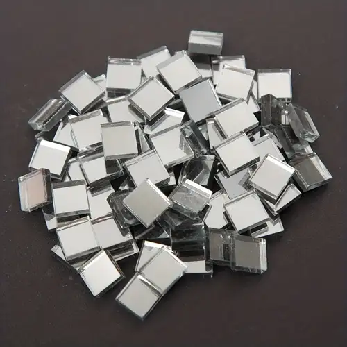 60 Pack Craft Square Mirror Mosaic Tiles 2 For Diy Projects Art