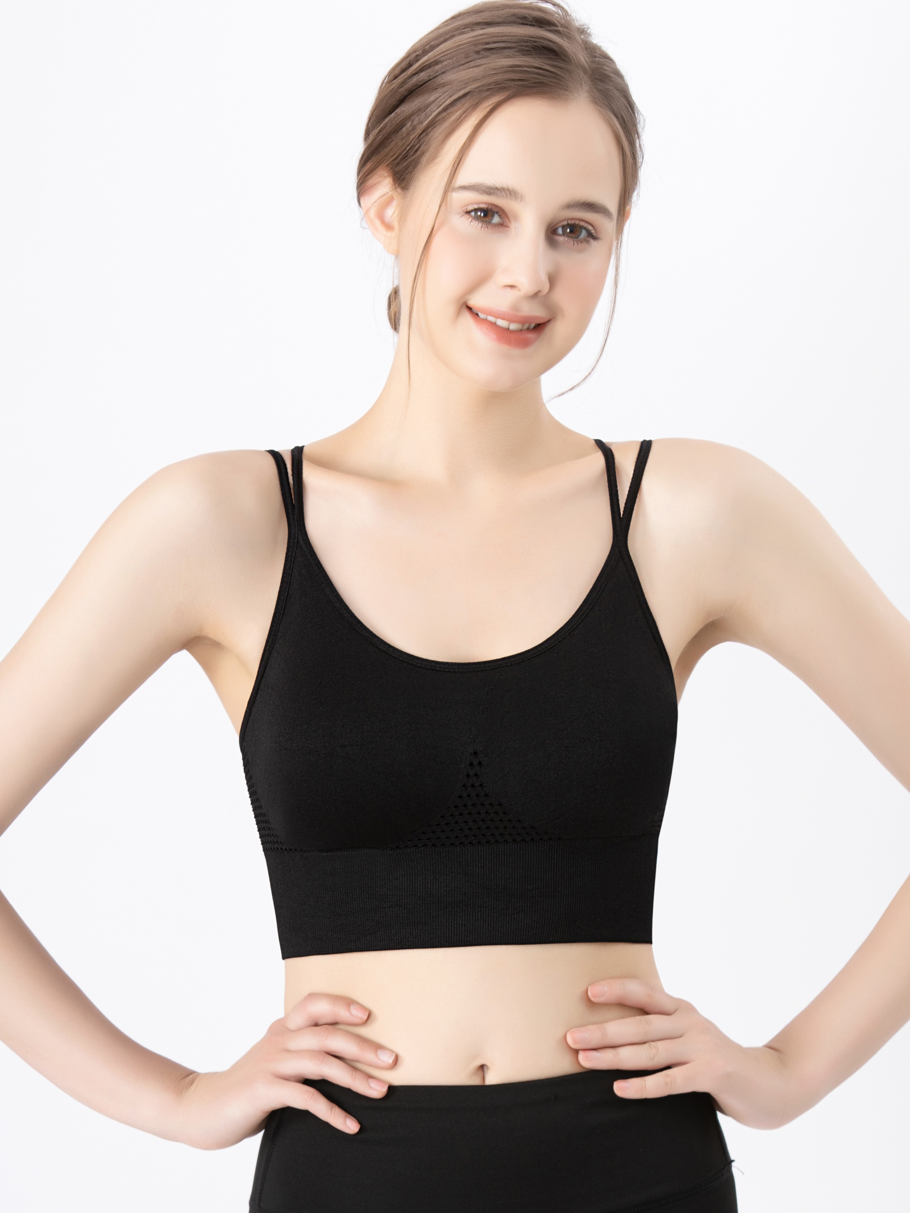 X Strapped Back Stretchy Sports Bra Breathable Comfortable - Temu