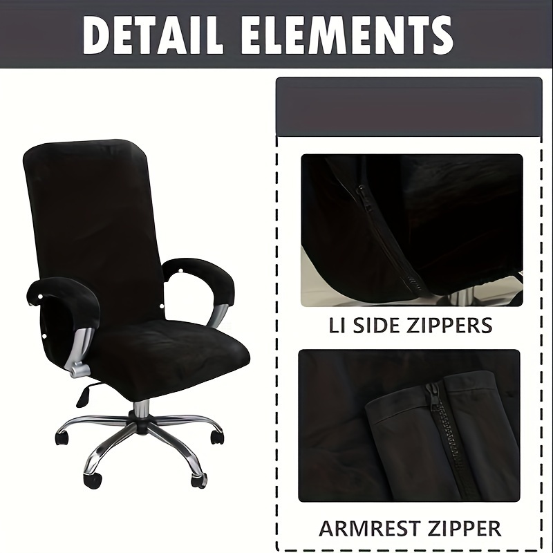 Acquista Fodera per sedia jacquard elasticizzata per computer da ufficio  Cuscino universale per sedia da scrivania - Protezioni nere Fodere per sedia  in 2 pezzi lavabili