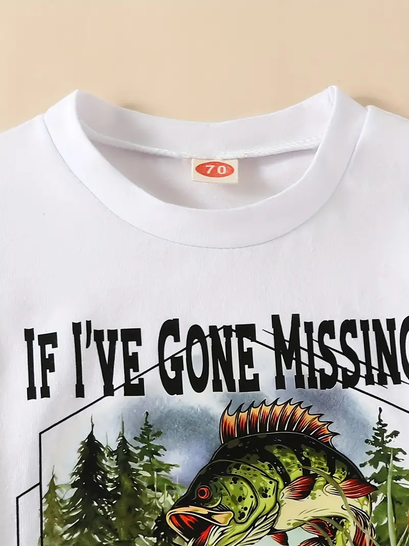 Baby Boys  've Gone Missing 've Gone Fishing T shirt - Temu