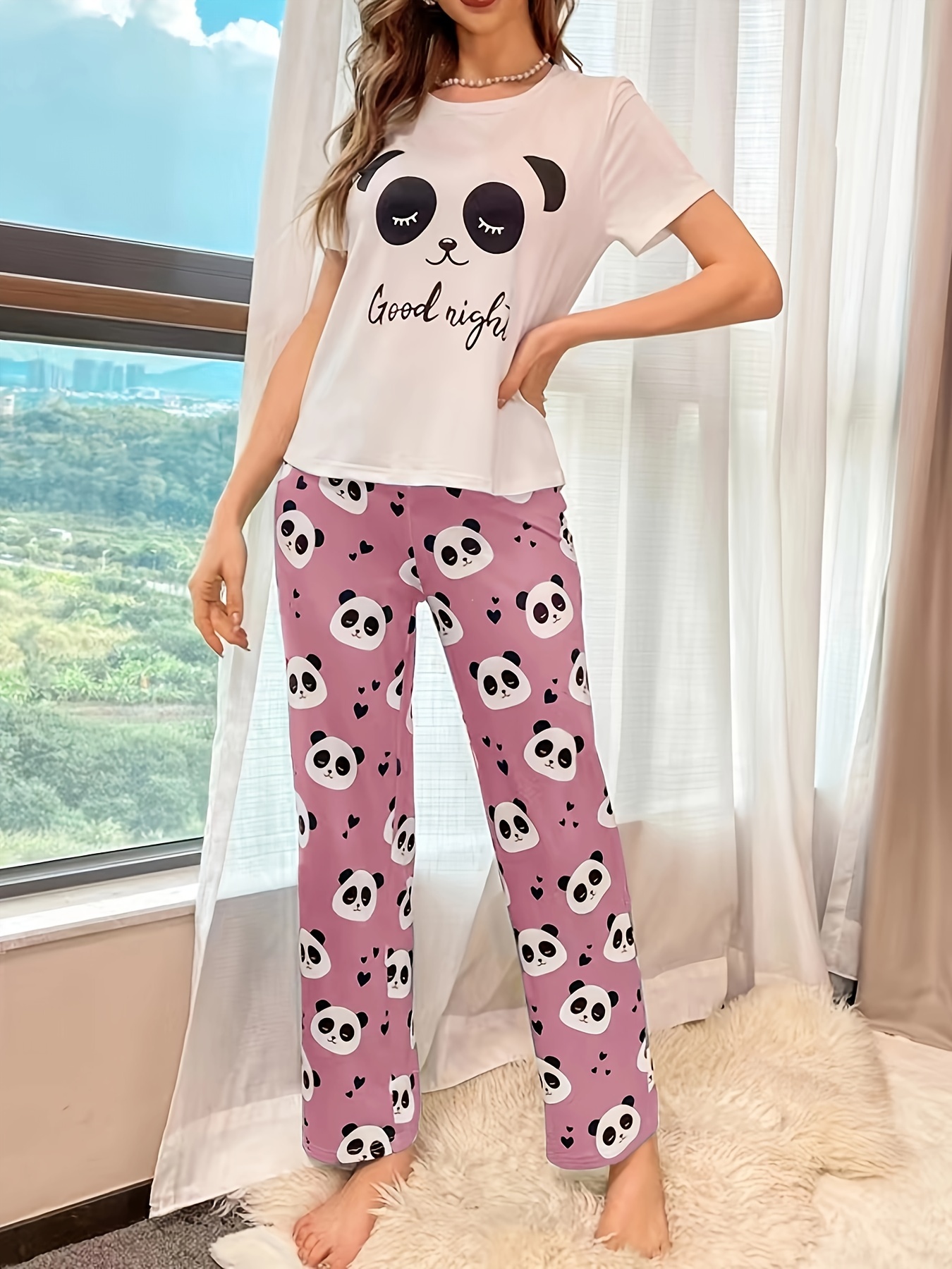 Cartoon Cotton Pajama Set For Women Short Sleeve, Long Pants, Plus Size  XXXL Loungewear Homeward Online Clothing Stores T200707 From Luo04, $24.93