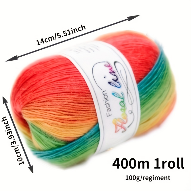  YarnFamily Fur Yarn,Gradient Color Cotton Gradient Yarn, Jumbo  Knitting Yarn，Ideal Rainbow Yarn for Crocheting and  Knitting,1.76oz，32yd，Beige